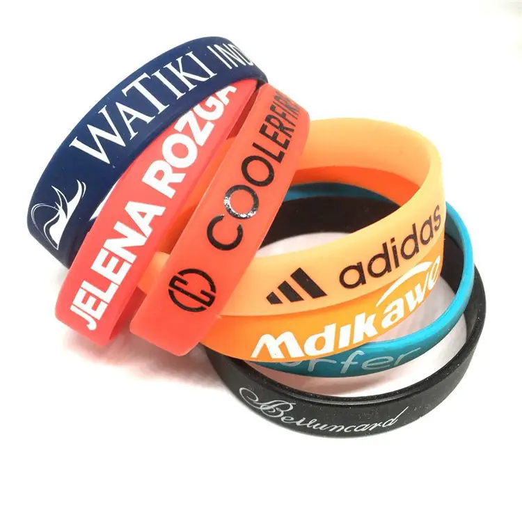 Custom Silicone Wristbands Logo Printed Silicone Wristbands
